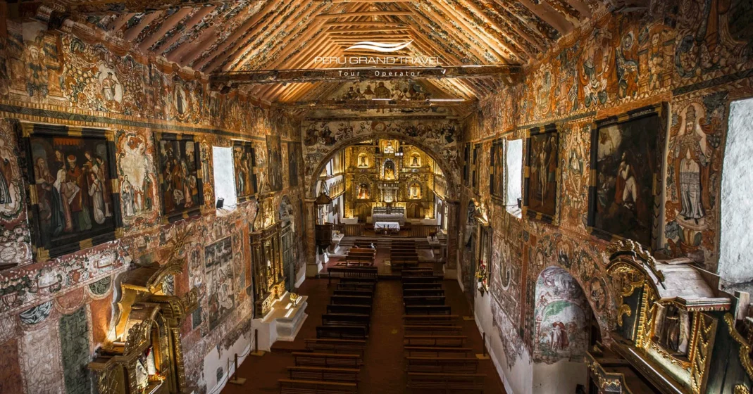 Church of San Juan Bautista de Huaro. baroque route, churches in cusco, churches in cusco, baroque murals