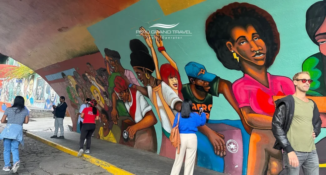 half day tour in Lima Colorful street art mural in Barranco Lima