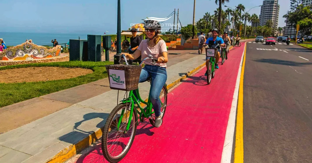 Family bike tour in Lima Peru along the coast on Custom Peru travel packages