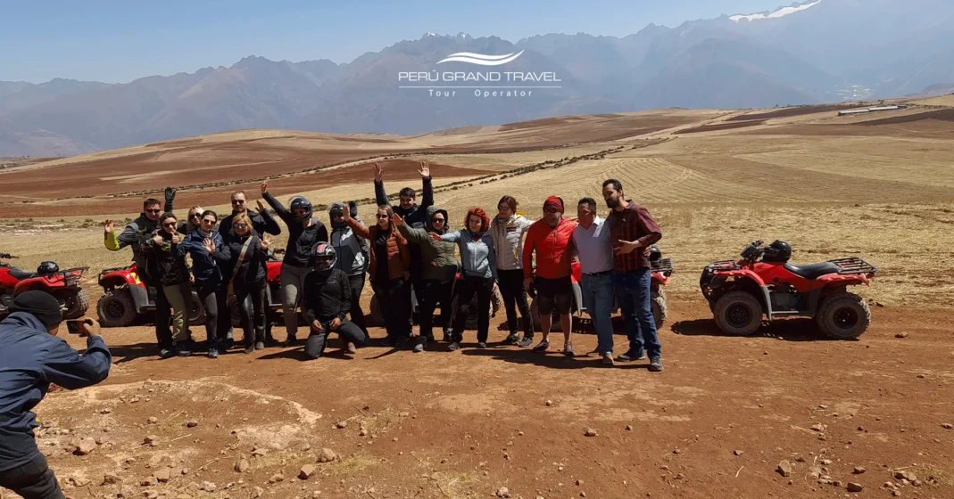 Group of Tourists on a Quad Bike Tour in the Sacred Valley