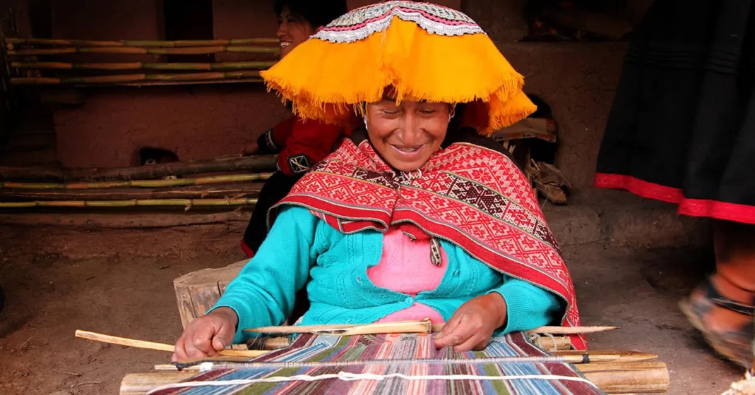 International Women’s Day – Indigenous woman weaving traditional textiles in a rural Andean community in Peru