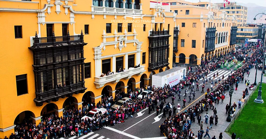 Lima's central square on Anniversary of Lima