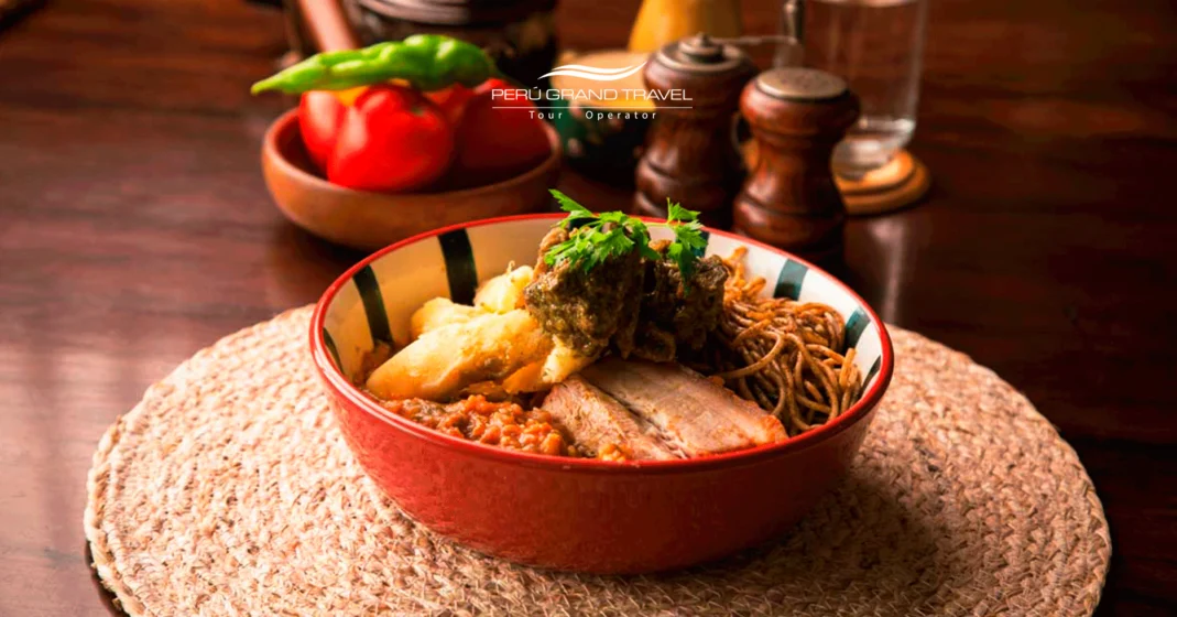 Traditional Carapulcra dish from Ica, Peru