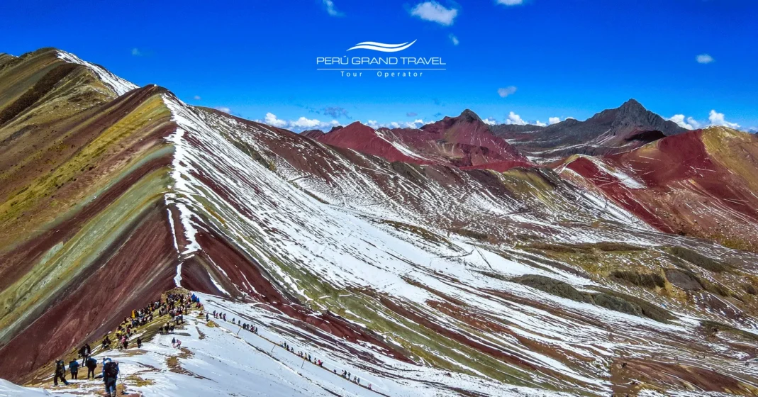 Vinicunca with snow, there snow in Peru