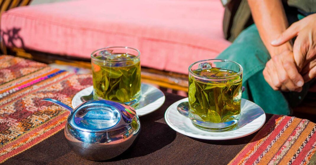 Natural remedy, coca tea for altitude sickness in Cusco