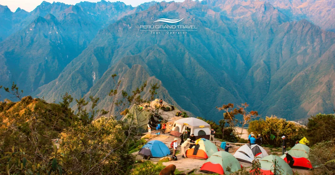 campsite on the Inca Trail, tents at the campsite, Inca Trail, camping in nature, campsite on the way to Machu Picchu