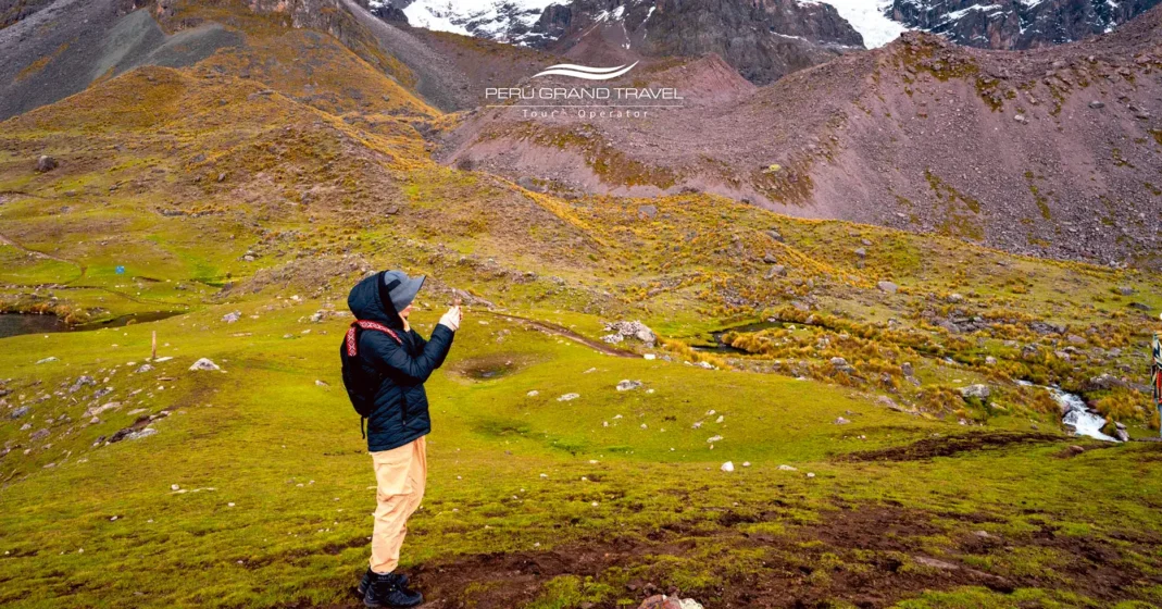 tourist or traveler to machu picchu, salkantay trekking landscape, treks to machupichu