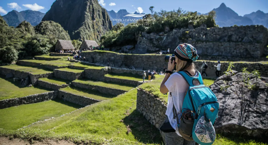 Person in Machu Picchu, Person on the Inca Trail, Person at the Sun Entrance, Person taking photos in Machu Picchu, Person after the trail in Machu Picchu