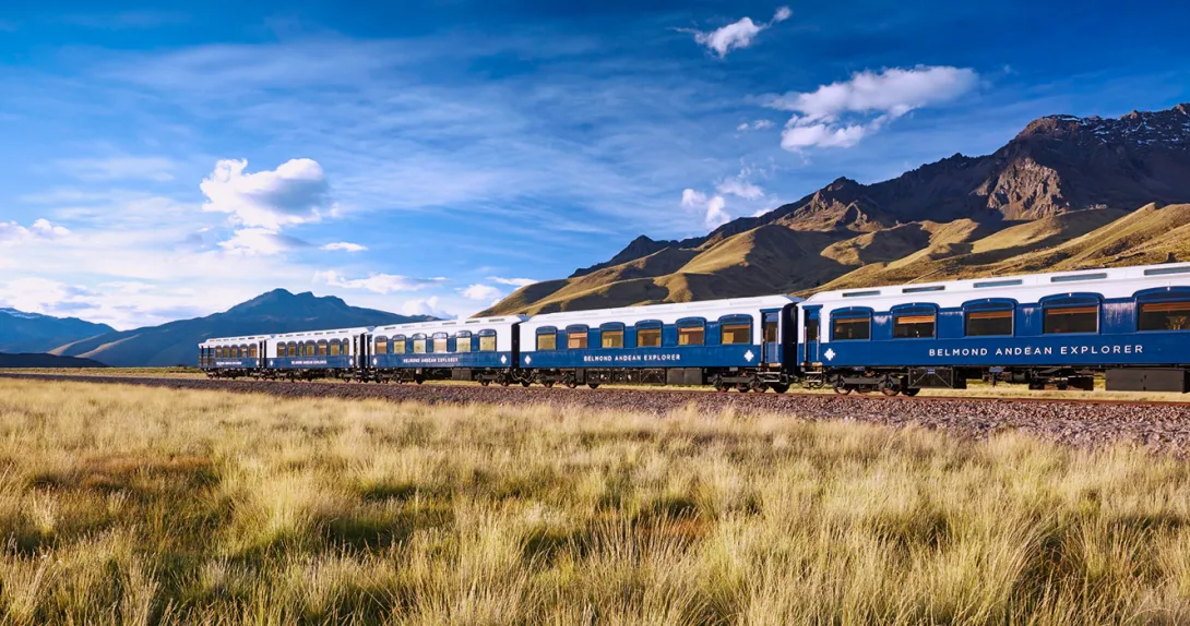 The Belmond Andean Explore train in Luxury Machu Picchu tour for the Andean in the Peru